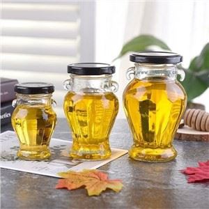 Küçük cam bal kavanozları